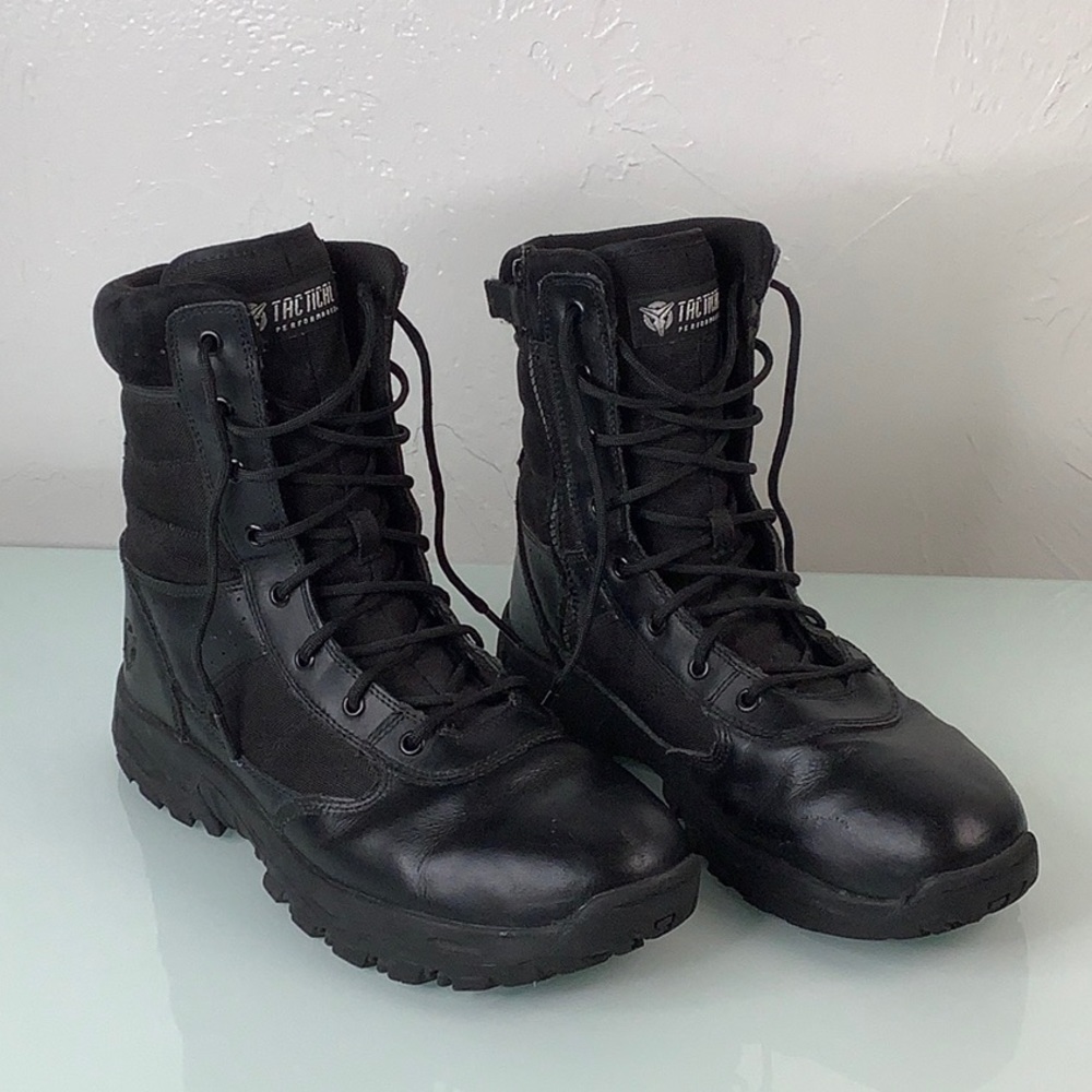 Tactical Performance Black Military field zip up boots men size 11.5 EUC